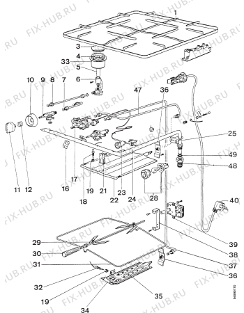 Взрыв-схема комплектующей Frigidaire GF5502 - Схема узла Section 3